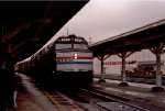 AMTK 389 leads a northbound train into the station